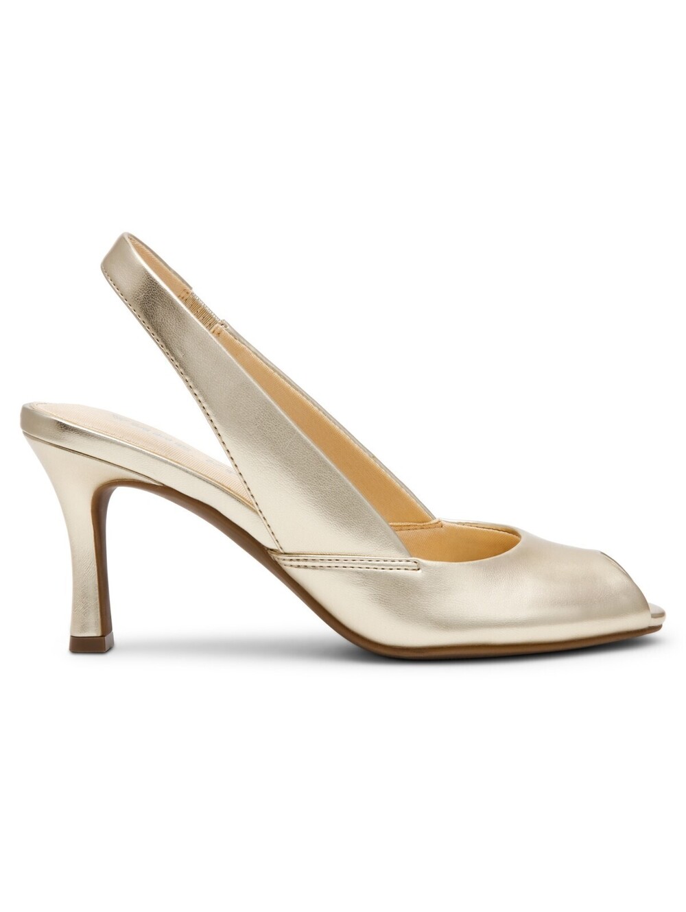 Anne Klein Jovi Women Shoes Peep Toe Slingback Pumps Gold 7.5 - Picture 2 of 6